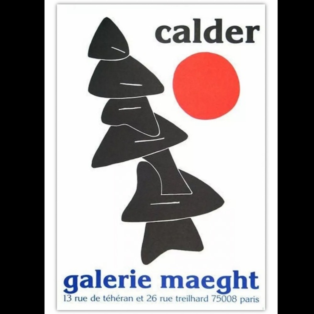 Alexander Calder, Poster Lithograph, Stabiles Noires et Soleil Rouge